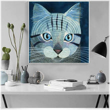 Laden Sie das Bild in den Galerie-Viewer, Diamond Painting - Blaue Katze
