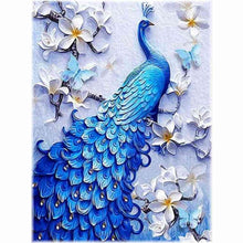 Laden Sie das Bild in den Galerie-Viewer, Diamond Painting - Blauer Pfau