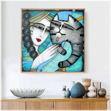 Laden Sie das Bild in den Galerie-Viewer, Diamond Painting - Frau mit Katze