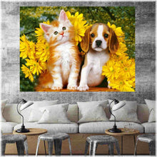 Laden Sie das Bild in den Galerie-Viewer, Diamond Painting - Hund und Katz