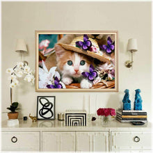 Laden Sie das Bild in den Galerie-Viewer, Diamond Painting - Katze mit Hut