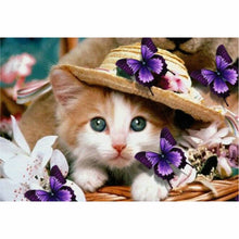 Laden Sie das Bild in den Galerie-Viewer, Diamond Painting - Katze mit Hut