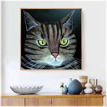 Laden Sie das Bild in den Galerie-Viewer, Diamond Painting - Katze mit grünen Augen