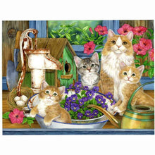Laden Sie das Bild in den Galerie-Viewer, Diamond Painting - Katzenfamilie