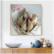 Laden Sie das Bild in den Galerie-Viewer, Diamond Painting - Katzen im Kinderwagen