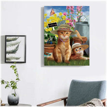 Laden Sie das Bild in den Galerie-Viewer, Diamond Painting - Katzen mit Hut