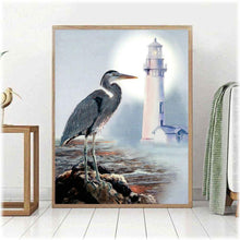 Laden Sie das Bild in den Galerie-Viewer, Diamond Painting - Reiher am Leuchtturm