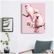 Laden Sie das Bild in den Galerie-Viewer, Diamond Painting - Rosa Papageienpaar