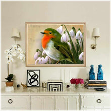 Laden Sie das Bild in den Galerie-Viewer, Diamond Painting - Rotkehlchen und Maiglöckchen