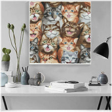 Laden Sie das Bild in den Galerie-Viewer, Diamond Painting - Verrückte Katzengesichter