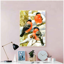Laden Sie das Bild in den Galerie-Viewer, Diamond Painting - Vogeltrio im Winter