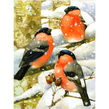 Laden Sie das Bild in den Galerie-Viewer, Diamond Painting - Vogeltrio im Winter