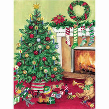 Laden Sie das Bild in den Galerie-Viewer, Diamond Painting - Weihnachtsbaum und offenes Feuer