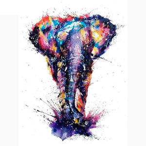 Diamond Painting - Farbklecks Elefant