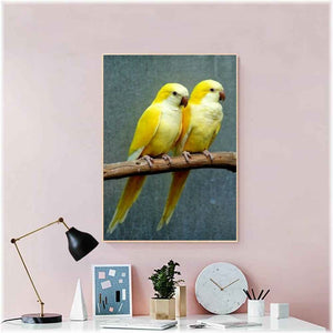 Diamond Painting - Gelbes Papageienpaar