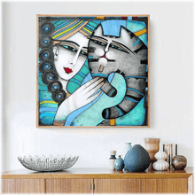Laden Sie das Bild in den Galerie-Viewer, Diamond Painting -  Frau mit Katze
