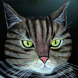 Diamond Painting - Katze mit grünen Augen
