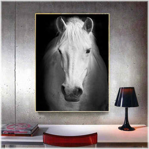 Diamond Painting - Pferd / schwarz-weiß