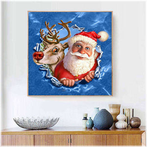 Diamond Painting - Rudolf und Santa