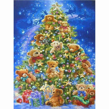 Laden Sie das Bild in den Galerie-Viewer, Diamond Painting - Teddybären am Weihnachtsbaum
