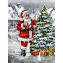 Laden Sie das Bild in den Galerie-Viewer, Diamond Painting - Weihnachtsmann am Baum
